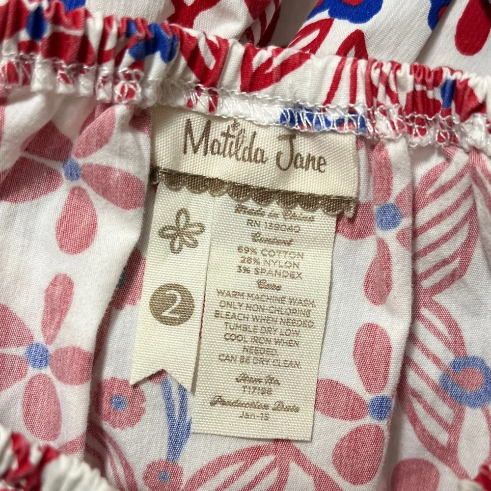 Matilda Jane Red Blue White Floral Top